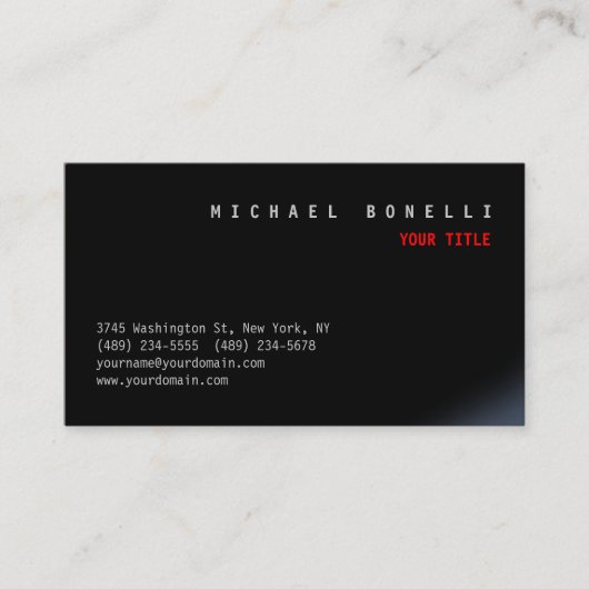 Modern zwart, esthetisch Visitekaartje (Voorkant)