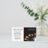 Modern zwart eten op vorken professioneel restaura visitekaartje (Staand voorkant)