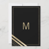 Modern zwart faux goud geometrisch save the date (Achterkant)