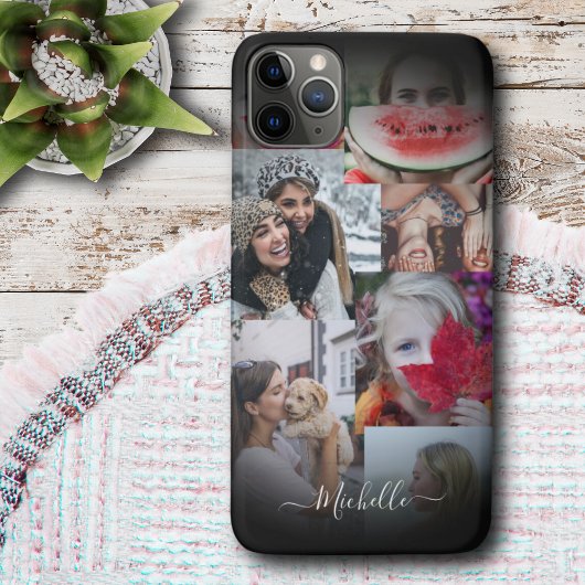 Modern zwart fotocollage 6 Afbeelding iPhone hoesj Case-Mate iPhone Case
