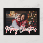 Modern Zwart Frame Prettig Kerstmis Foto Briefkaart (Voorkant)