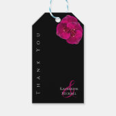 Modern Zwart Fuchsia Wit-Bruiloft Dank u- Cadeaulabel (Voorkant)