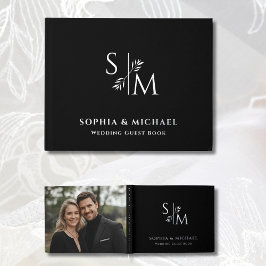 Modern Zwart Gastboek Roos Gold Folie Gastboek Gastenboek