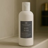 Modern Zwart Gastenkamer Body Wash Monogram Labels Voedselcontainer Etiket