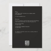 Modern zwart gebladerte omtrek alles-in-één bruilo kaart (Achterkant)