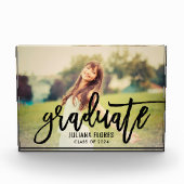 Modern zwart geborsteld Manuscript Afstuderen Fotoblokken (Voorkant)