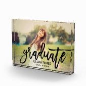 Modern zwart geborsteld Manuscript Afstuderen Fotoblokken (Rechts)