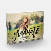 Modern zwart geborsteld Manuscript Afstuderen Fotoblokken (Links)