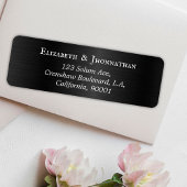 Modern zwart geborsteld metaal Elegante witte naam Etiket