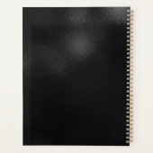 Modern zwart geborsteld metaal goud monogram planner (Achterkant)