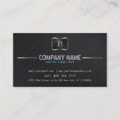 Modern zwart geborsteld metaal visitekaartje (Achterkant)