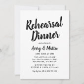 Modern zwart geborsteld script repetitie diner kaart (Voorkant)