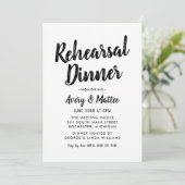 Modern zwart geborsteld script repetitie diner kaart (Staand voorkant)