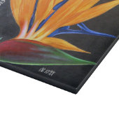 Modern Zwart Geel Bloemen Vogels Paradijs Naam Snijplank (Hoek)