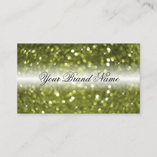 Modern zwart-geel groen glitter stijlvol visitekaartje (Voorkant)
