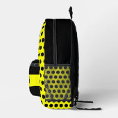 Modern Zwart Geel Kleur - Initiaal Naam Monogram Bedrukte Rugzak (Rechts)