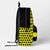 Modern Zwart Geel Kleur - Initiaal Naam Monogram Bedrukte Rugzak (Links)