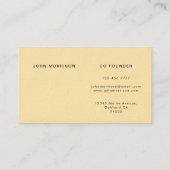 Modern Zwart & Geel Professioneel Minimaal Visitekaartje (Achterkant)