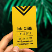 Modern Zwart & Geel Tattoo Art Visitekaartje