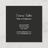 Modern zwart geometrisch patroon vierkante visitekaartje (Achterkant)