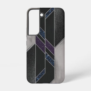 Modern zwart geometrisch samsung galaxy hoesje