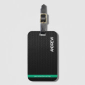 Modern zwart gepersonaliseerd bagagelabel (Voorkant (verticaal))