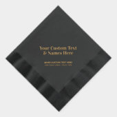 Modern Zwart Gepersonaliseerd Custom Party Event Folie Servetten (Rechts)
