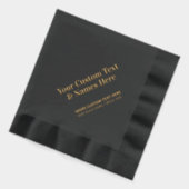 Modern Zwart Gepersonaliseerd Custom Party Event Folie Servetten (Links)