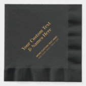 Modern Zwart Gepersonaliseerd Custom Party Event Folie Servetten (Voorkant)