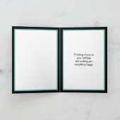 Modern zwart gepersonaliseerd gelukkig verjaardag  kaart (Binnen)