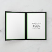 Modern zwart gepersonaliseerd gelukkig verjaardag kaart (Binnen)