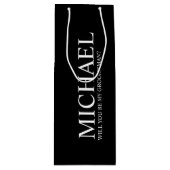 Modern zwart-gepersonaliseerd Groomsman-voorstel Wijn Cadeautas (Voorkant)