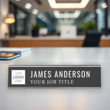 Modern zwart gepersonaliseerd logo werknemer