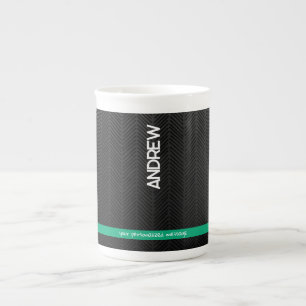 Modern zwart gepersonaliseerd porselein kop