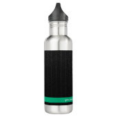 Modern zwart gepersonaliseerd waterfles  (Links)
