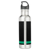 Modern zwart gepersonaliseerd waterfles  (Achterkant)