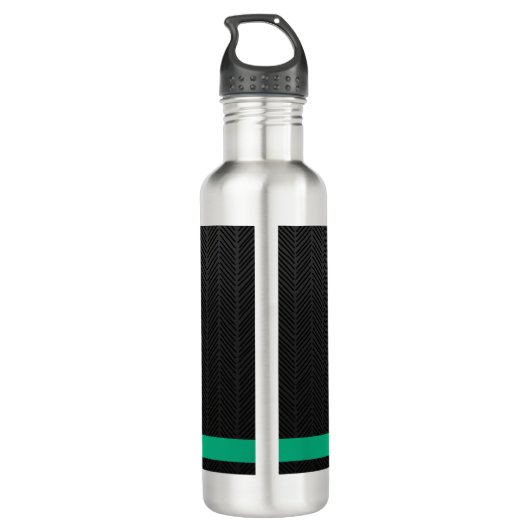 Modern zwart gepersonaliseerd waterfles (Achterkant)