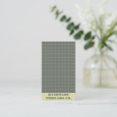 Modern zwart geruit patroon QR-code Visitekaartje (Staand voorkant)