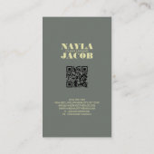 Modern zwart geruit patroon QR-code Visitekaartje (Achterkant)