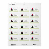 Modern Zwart Geschenk Met Rolontwerp Etiket (Full Sheet)