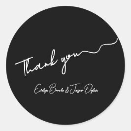 Modern Zwart Geschreven Dank u Sticker