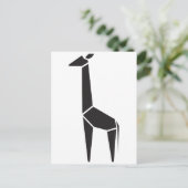 Modern zwart giraffe-symbool briefkaart (Staand voorkant)