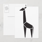 Modern zwart giraffe-symbool briefkaart (Voorkant / Achterkant)