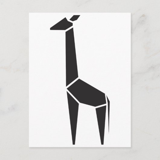 Modern zwart giraffe-symbool briefkaart (Voorkant)