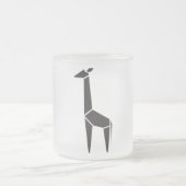 Modern zwart giraffe-symbool matglas koffiemok (Center)