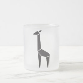 Modern zwart giraffe-symbool matglas koffiemok
