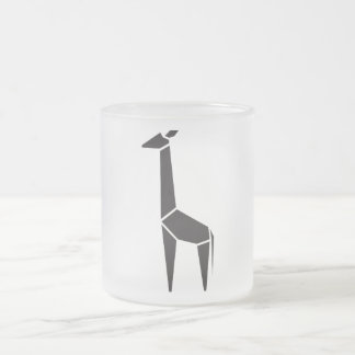 Modern zwart giraffe-symbool matglas koffiemok