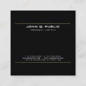 Modern zwart Gold Creative Design Elegant Trendy Vierkante Visitekaartje (Voorkant)