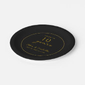 Modern Zwart & Goud 10e bruiloft Jubileum Party Papieren Bordje (Gekanteld)