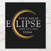 Modern Zwart & Goud 2024 Aangepaste Zonneverduiste Wijn Etiket (Enkel label)